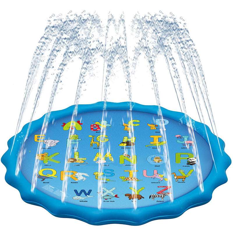 100/170 CM Children Pet Water Mat Summer Beach Inflatable Water Spray Pad Lawn Swimming Pool Mat Pet Sprinkler Outdoor Game Toy Doba China 170cm Light blue B
